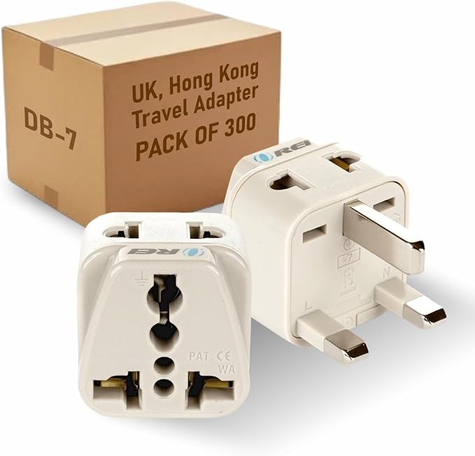 OREI USA to UK, UAE, Hong Kong & More (Type G) Travel Adapter Plug - (300 Pack)