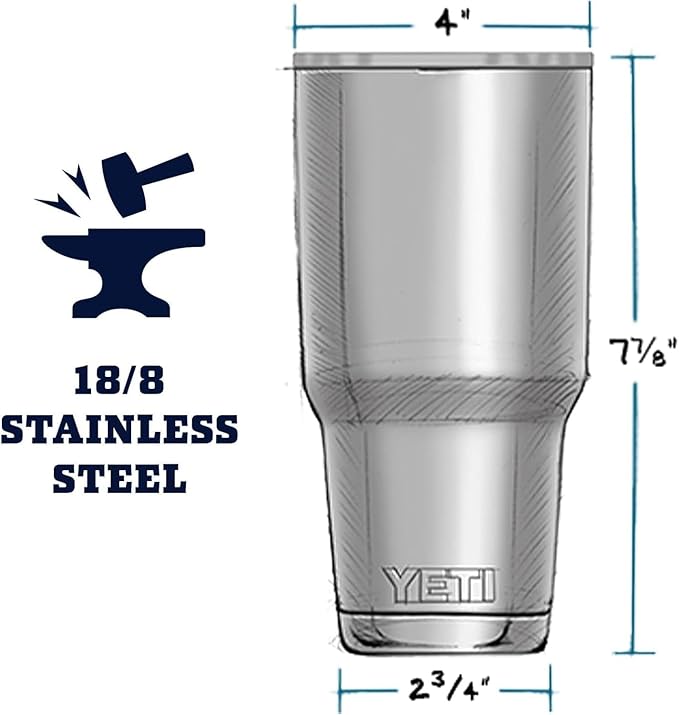 YETI Rambler 30 oz Tumbler, Stainless Steel, Vacuum Insulated with MagSlider Lid, Tropical Pink