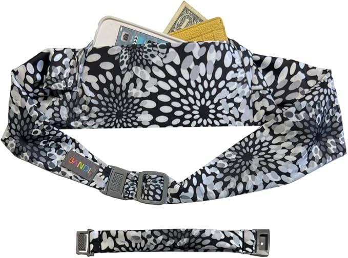 BANDI Plus Size Fanny Pack for Women - Travel-Ready Pocket Belt with Secure Hidden Money & Running Belt for Phone, Passport, Keys, & Medical Devices, Adjustable Fit, Comfortable (Moonflower)