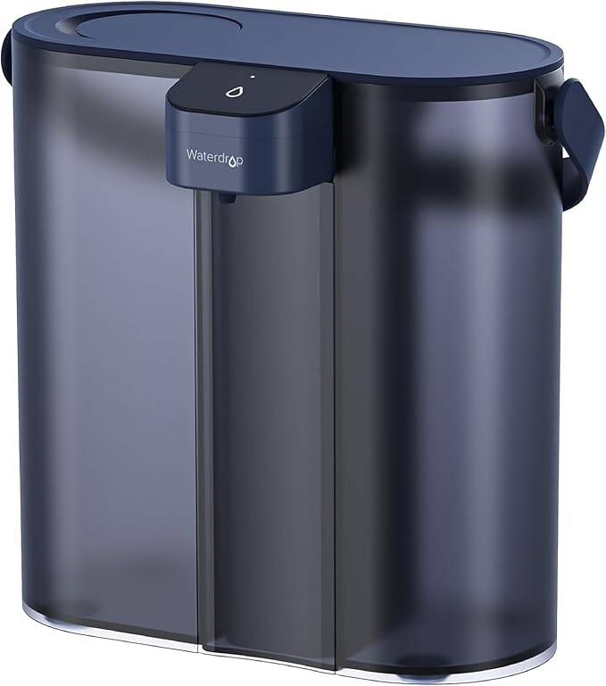 Waterdrop ED02B Compact Electric Water Filter Pitcher, 200-Gallon Rechargeable Instant Powerful Dispenser, NSF/ANSI 42&53&401&372, Reduce PFOA/PFOS, Lead, Chlorine, 14-Cup, NOT Reduce TDS, Blue