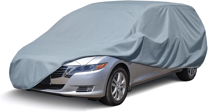 Leader Accessories Mini Van Car Covers for Automobiles All-Weather Limited Waterproof, Breathable Full-Exterior Covers for Indoor and Outdoor Use, Fits 190"-208"