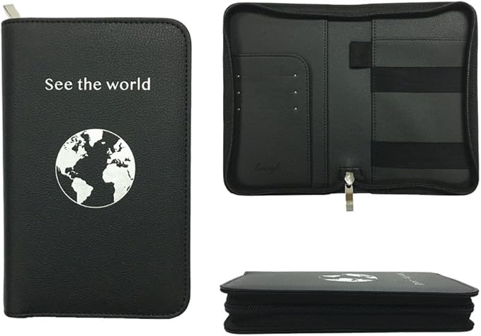 Phone Charging Passport Holder - Travel Wallet with Removable Power Bank holds money, cards, phone, travel docs- RFID Blocking - Compatible with All Phones - Travel Accessories