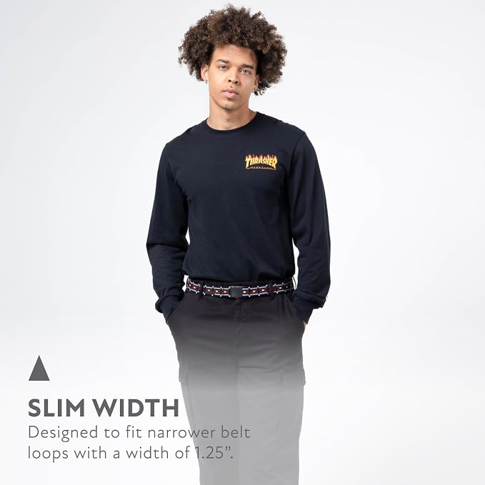 Arcade Belts A2 Slim Adventure Belt: Heavy Duty Stretch, Metal Free Buckle