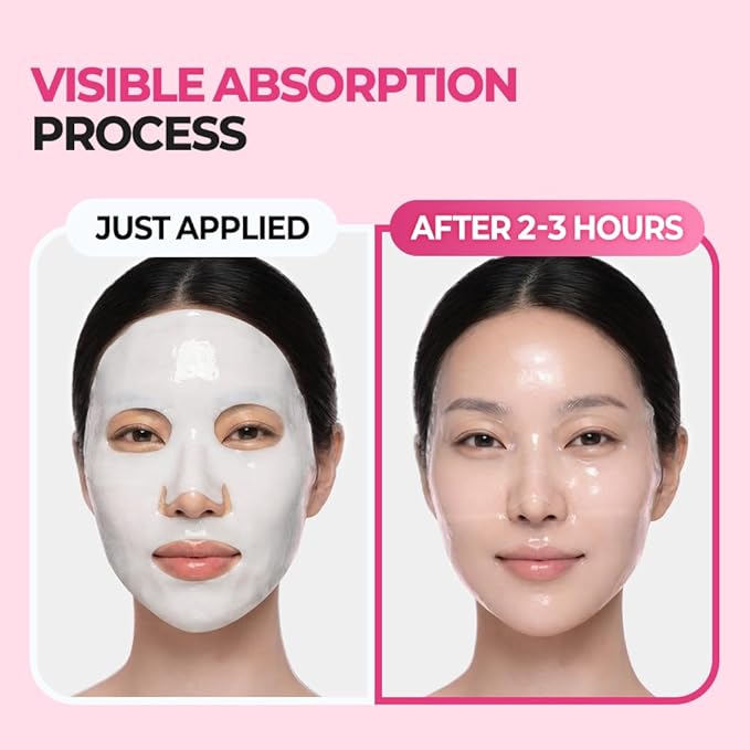 NEXTBEAU Collagen Hydrogel Face Mask with Hydrolyzed Collagen, Hyaluronic Acid, Niacinamide & Peptides for Deep Hydration and Smooth Skin (Pack of 4, 34g Each / 1.19oz)