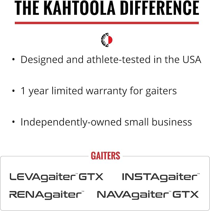 Kahtoola INSTAgaiter Mid Gaiters for Hiking, Trail Running in Mud & Snow
