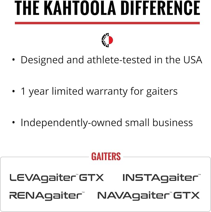 Kahtoola INSTAgaiter Mid Gaiters for Hiking, Trail Running in Mud & Snow