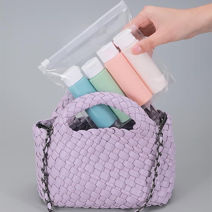 Travel Bottles For Toiletries, 4pcs*50ml Travel Toiletry Bottles, Travel Shampoo Bottle Set, Silicone Travel Squeeze Bottle, Refillable Travelling Bottles For Business or Personal Travel Essentials