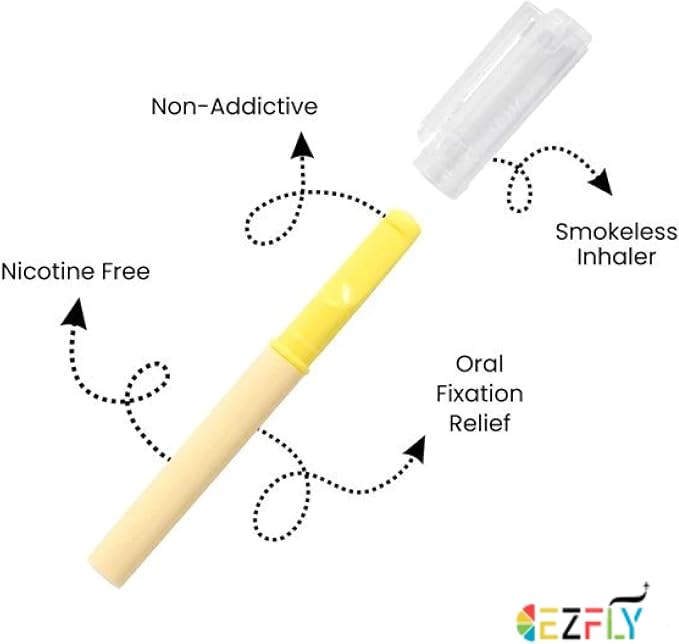 Travel Essentials - EZFly - TSA Accepted Flavored Air Puffer, Travel Accessories for Plane, Cruise, Bus and Train, Best Airplane Gadgets - Electric and Smoke Free (Blue and Yellow)