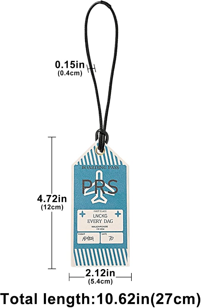 jiesinlov Microfibre Leather Tags for Speedy 25 30 35 Handbag,Luggage or Suitcase Tag (Boarding Pass-Blue)