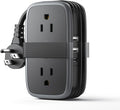 Travel Power Strip with USB Ports, NTONPOWER 4ft Flat Plug Wrapped Around Short Extension Cord with 4 Outlets 3 USB Ports, Compact for Cruise Travel Essential Hotel Home Office, Black