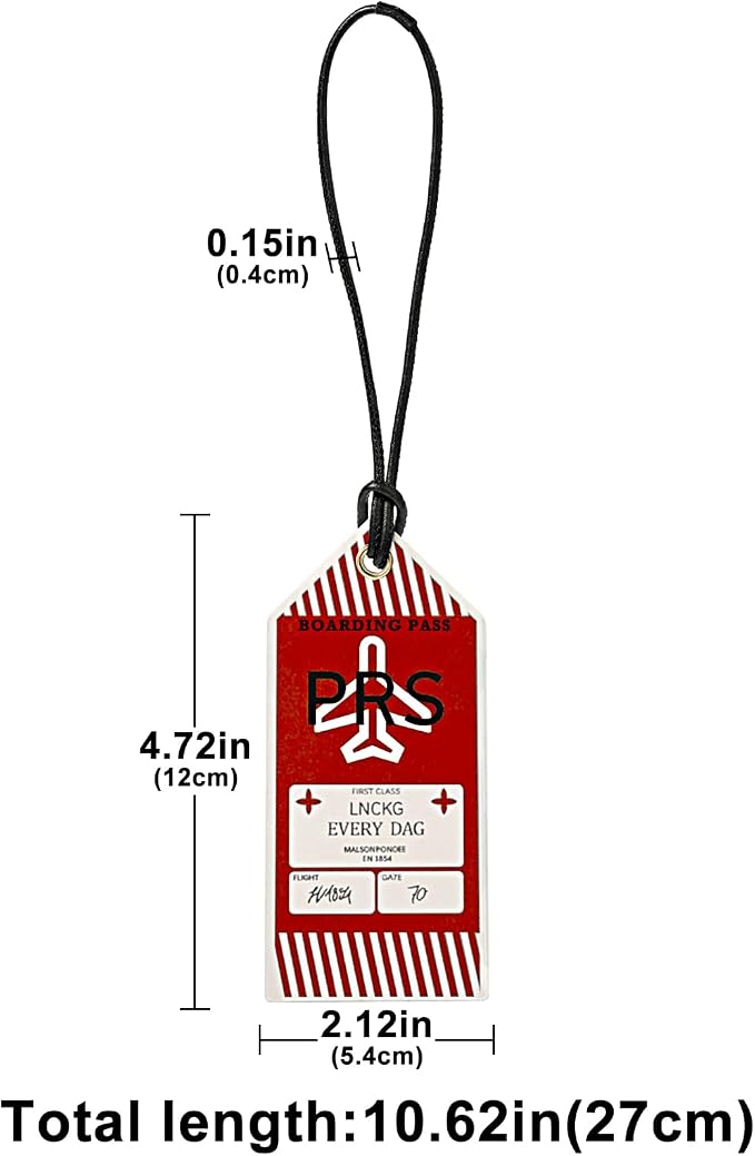 jiesinlov Microfibre Leather Tags for Speedy 25 30 35 Handbag,Luggage or Suitcase Tag (Boarding Pass-Red)