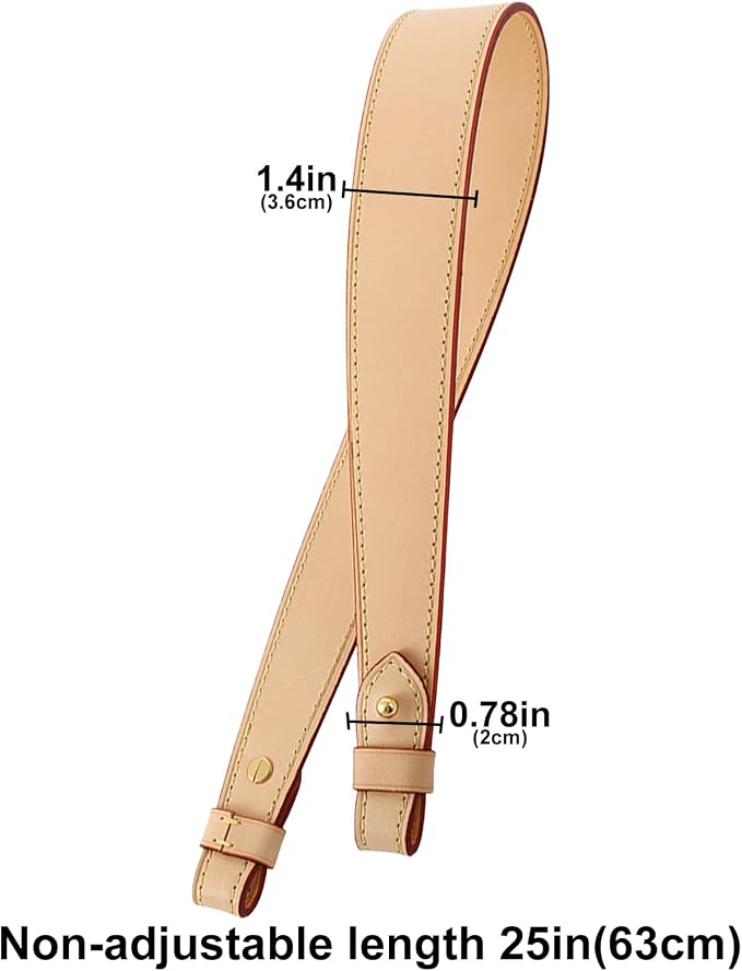 jiesinlov Vachetta Leather Replacement Straps Purse Shoulder Strap for Gracefull Bags (W1.4in,L25in-Apricot)