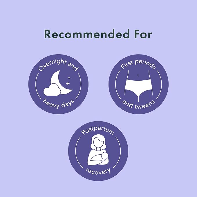 Rael Disposable Underwear for Women, Organic Cotton Cover - Postpartum Essentials, Leak Locker, Unscented, Maximum Coverage (Size S-M, 20 Count)