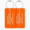 Personalized Acrylic Luggage Tags Set – Custom Engraved Name & Address ID Tags for Suitcases, Carry-On Bags & Backpacks – Bright High Visibility Heavy Duty Travel Bag Tags with Wire Ring Loops (2)