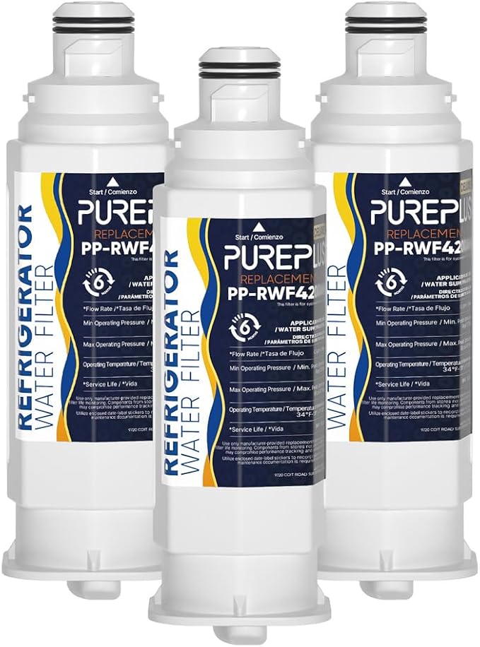 PUREPLUS Replacement for Samsung HAF-QIN/EXP,DA97-08006C,RF28R7351SG,RF28R7201SR, RF28T5001SR,RF24R7201SR,RS27T5200SR，RF23M8590SG,Refrigerator Water Filter,Reduces PFOA/PFOS & Chlorine,3 Pack