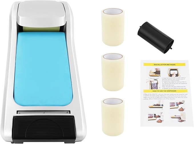 Automatic Shoe Covers Dispenser Machine,Foot-operated Shoe Film Machine with 3 Rolls Disposable Covers Non-slip Waterproof Shoe Wrapping Machine for Home, Offices, Factories,Shop,Grey