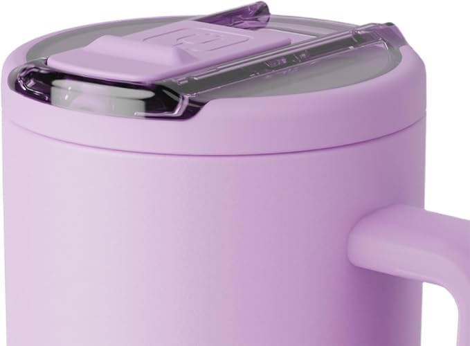 BrüMate Era Flip 30oz Tumbler with 100% Leakproof Covered Straw Lid | Hygienic Covered Straw | Insulated Stainless Steel Water Bottle with Handle | Cup Holder Friendly | BPA-Free (Lavender)