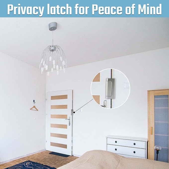 GreaTalent 6PACK Home Security Door Reinforcement Lock Childproof, Add High Security to Home Prevent Unauthorized Entry, Aluminum Construction Finish, Frame Lock, Silver