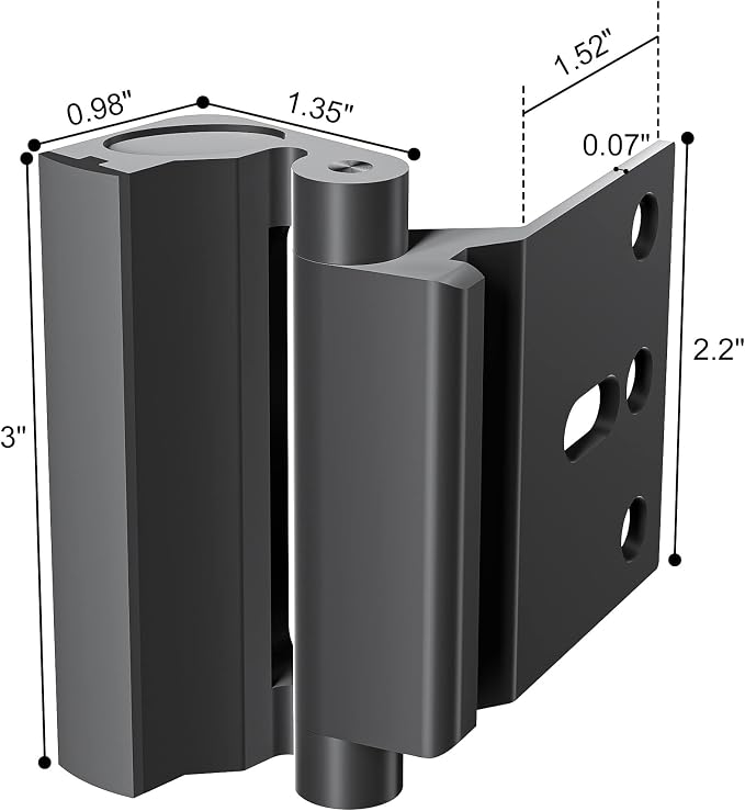 Door Reinforcement Lock Withstands 800lbs of Force - Black Extra Proof Door Lock for Kids Safety Drilling Required, Prevents Unauthorized Entry,Add a Door Security Lock for Home Safety & Privacy