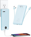 VRURC Portable Charger Power Bank - 10000mAh Fast Charging 22.5W USB Port Fast Charging Power Bank,4 Outputs Dual Inputs Slim Compact Rechargeable Battery Pack Travel Accessories-Blue(1 Pack)