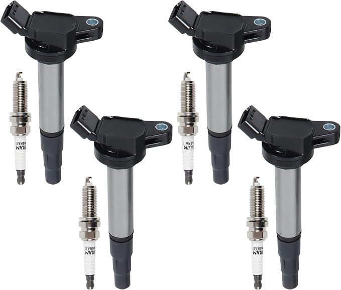 4PCS UF596 Ignition Coils & 4PCS 96339 Iridium Spark Plugs Ignition Coils Pack Fits for 2009 2011-2014 2016 Corolla, 2015 Prius, 2008 xD 1.8L 2.4L, Aftermarket Parts