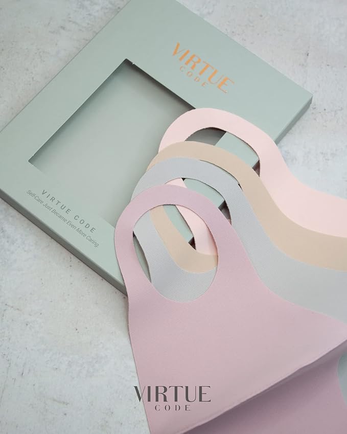 Virtue Code Second Skin Cloth Face Mask Pack. 4 Buttery Soft Masks Washable Fabric