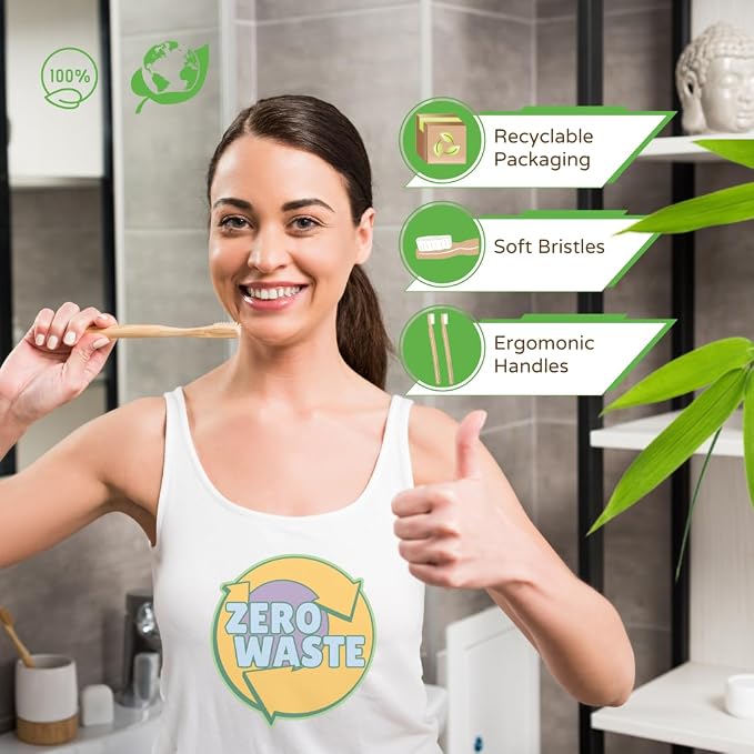 Bamboo Toothbrush & Travel Case Set – Eco-Friendly Oral Care with Soft Bristles – Sustainable & Portable Dental Hygiene Kit2 Pack (6)