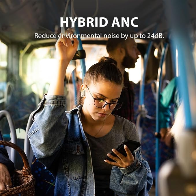 Avantree Relay - Premium Airplane Bluetooth 5.3 Adapter & Clan N1 - Active Noise-Canceling Wireless Earbuds for Music, Calls While Commuting with Hybrid ANC, Transparency Mode