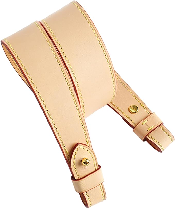 jiesinlov Vachetta Leather Replacement Straps Purse Shoulder Strap for Gracefull Bags (W1.4in,L25in-Apricot)