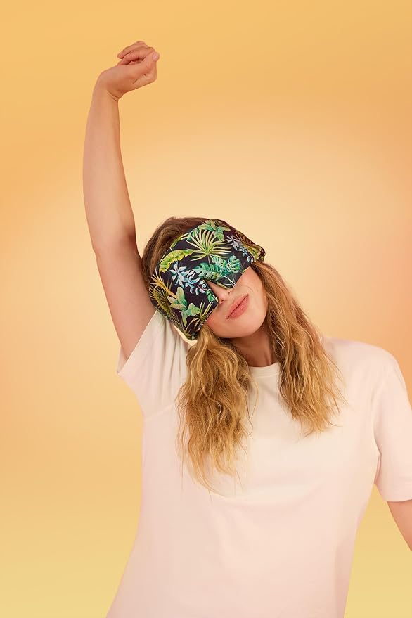 Glow People Silk Sleep Mask – 100% Mulberry Silk Eye Mask for Sleeping, Total Blackout, Cloud-Soft and Adjustable for Beauty Sleep and Travel - Tropics