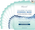 Ebanel 10 Pack Hydrogel Collagen Face Mask with Hyaluronic Acid, Vitamin C, Peptide, Aloe, Instant Brightening Hydrating Face Masks Skincare Korean Sheet Mask, Skin Firming, Lifting Anti Aging Masks