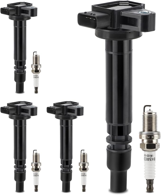 UF323 Ignition Coil & 7090 Double Iridium Spark Plug for TOYOTA 1999-2000 4Runner,2000-2004 Tacoma L4 2.4L 2.7L Replaces# C1305 UF323 909190223 9091902237 C1305 5C1304 E353 521690 IC453