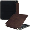 Folio Leather Case for 7" Kobo Libra Colour (2024) eReader - Ultra-Thin Enhanced Auto Sleep/Wake Cover with Transparent TPU Back, Magnetic Closure, Stylus Holder (Cowhide Brown)