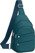 Tuwubi Crossbody Bags for Women, Sling Bag for Men, Small Hiking Backpack Anti Theft Lightweight for Outdoors Travel （L, Teal Blue）