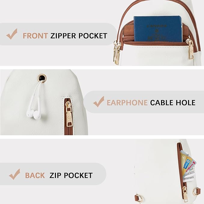 BOSTANTEN Sling Bag for Women Leather Crossbody Bags Fanny Pack Chest Bag for Travel