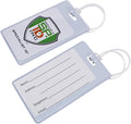 Bulk 25 Pack - Bright Backpack ID Luggage Tags for Student Identification Cards - School Name Badge Holder for Backpacks - Business Card Size with Clear Insert Window by Specialist ID (White)