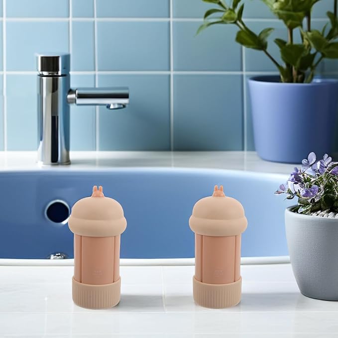 2pcs Portable Silicone Travel Bottles, 4-in-1 Leak-Proof Squeeze Containers Set, Mini Liquid Toiletry Bottles for Travel, Camping, Gym, Daily Use 60ml