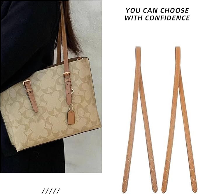Jiesinlov 2 Pcs Bag Microfiber Leather Strap Replacement Shoulder Straps for Mollie 25 Tote Handbag(Khaki)