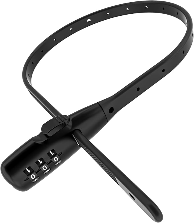 Zip Tie Lock, Adjustable Cable Lock with Combination - Cafe Quick Combo Lock Security for for Bicycle Racks, Kids Bikes, Motorcycle Helmets, Strollers, Skis, Sheds, Cabinets (1 Pack)