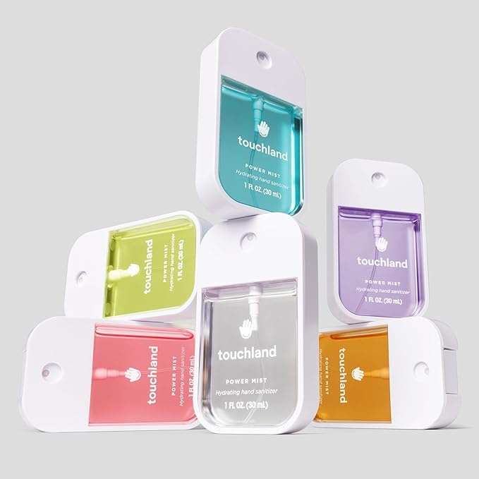 Touchland Hydrating Hand Sanitizer Spray – Beach Coco Trio Set, Dye Free – 3 x 1 FL OZ Travel Size Mists
