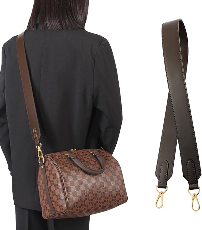 jiesinlov Vachetta Leather Straps Crossbody Replacement Bag Shoulder Strap for Neverful Speedy Graceful Tote Handbag(W1.5in,L45.2in-Coffee)