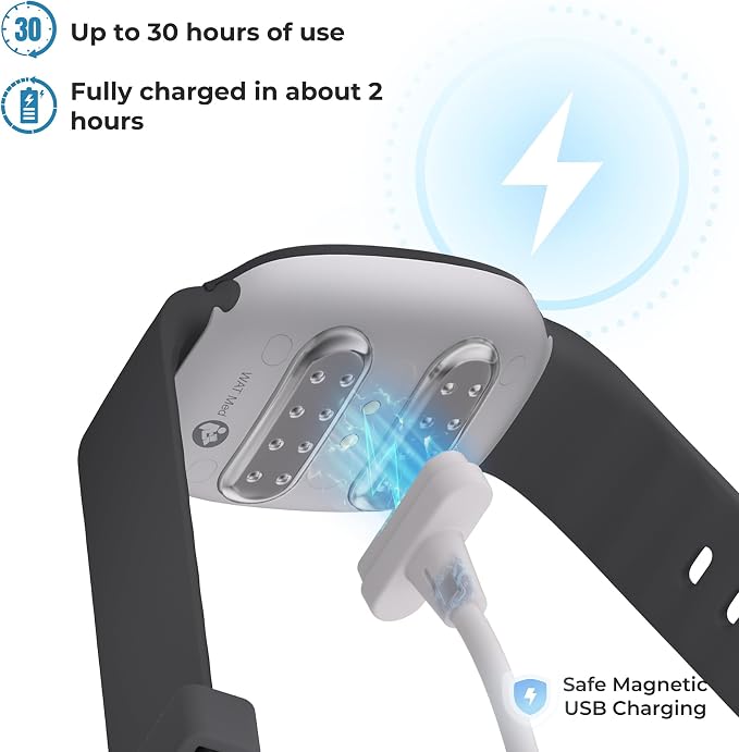 EmeTerm Fashion FDA-Cleared Relieve Nausea Electrode Stimulator Morning Sickness Motion Travel Sickness Vomit Relief Rechargeable No Gel Drug Free Wristbands Without Side Effects (2 Pack)