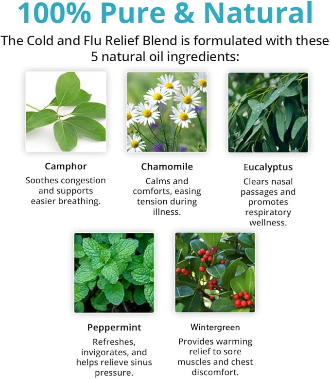 Wild Essentials Cold and Flu Relief 2-Pack Bundle – Roll-On & Aromatherapy Inhaler for Congestion, Sinus Relief & Respiratory Support