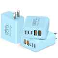 QZIIW USB C Wall Fast Charger Block, 100W 5-Port Type C Fast Charging Block 3 Pack-PD Power Charger Adapter QC 3.0 USB Multiport Charger Brick for iPhone 17 16, Samsung Series MacBook/Air, iPad, etc.