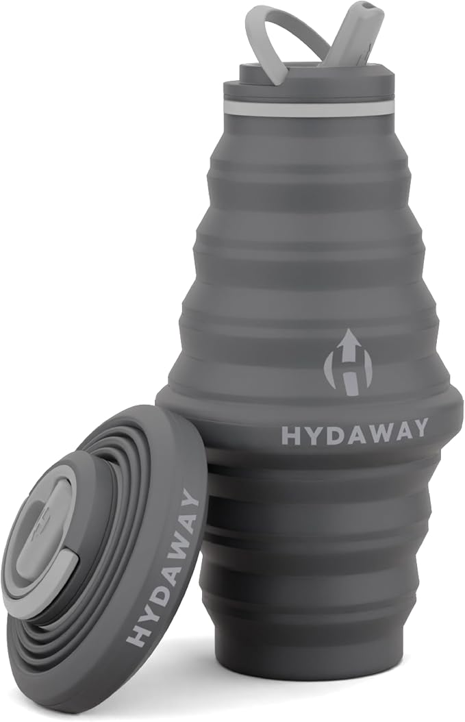 HYDAWAY Hydration Travel Pack - 25oz Collapsible Water Bottle with Flip-Top Lid and Protective Travel Case - BPA-Free, Leak-Resistant, Reusable Bottle for Traveling, Hiking, and Daily Use