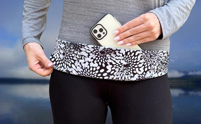BANDI Plus Size Fanny Pack for Women - Travel-Ready Pocket Belt with Secure Hidden Money & Running Belt for Phone, Passport, Keys, & Medical Devices, Adjustable Fit, Comfortable (Moonflower)
