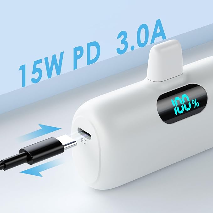 Small Portable Charger for iPhone 5000mAh, PD Fast Charging Power Bank,Mini Battery Pack Portable Phone Charger Travel Essentials for iPhone 14/14 Pro Max/13/13 Pro/12 Pro/11/XS/XR/X/8/7/6/SE Series