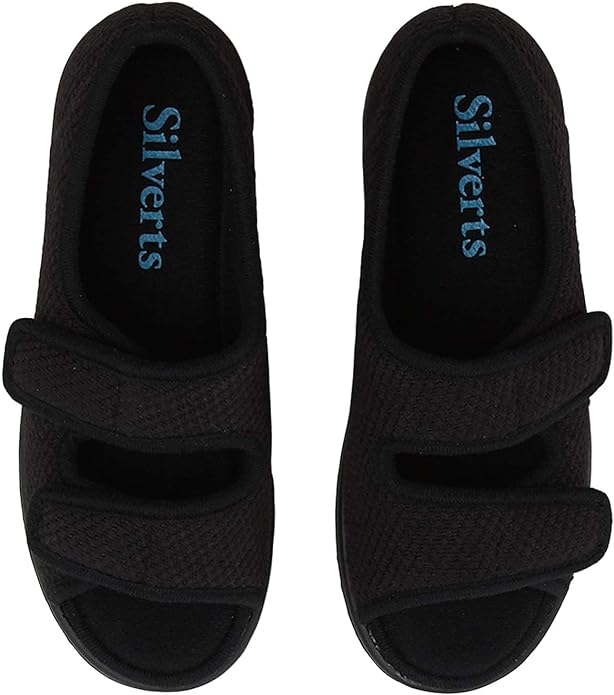 Silverts Women’s Adaptive Clothing Easy Close Sandals, Adjustable Wide Fit Shoes for Elderly, Nursing Home & Assisted Dressing