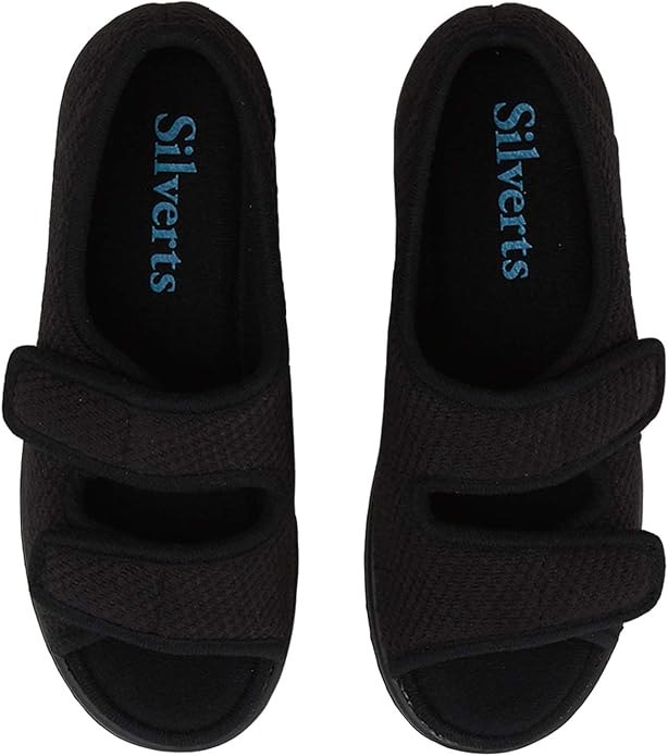 Silverts Women’s Adaptive Clothing Easy Close Sandals, Adjustable Wide Fit Shoes for Elderly, Nursing Home & Assisted Dressing
