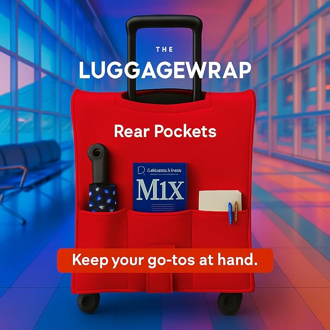 Large Regal Red Water-Resistant Luggage Covers for Suitcase TSA Approved for 27"-29" - Durable Patented Design Suitcase Covers for Luggage, Fundas para Maletas, Travel Accessories
